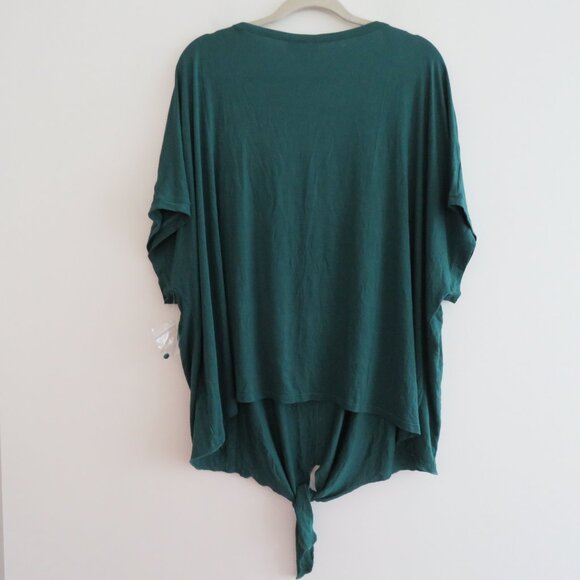 MODCLOTH Kelly Green Tie Front Button Blouse Top Stretch Travel - Size 4X NWOT - Picture 13 of 16